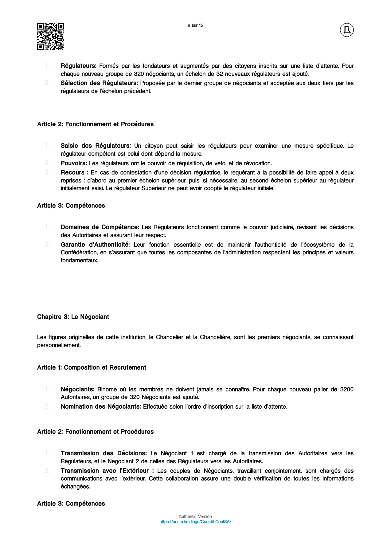 Page 9 — Constitution fédérale. Le texte est accessible sous la page.